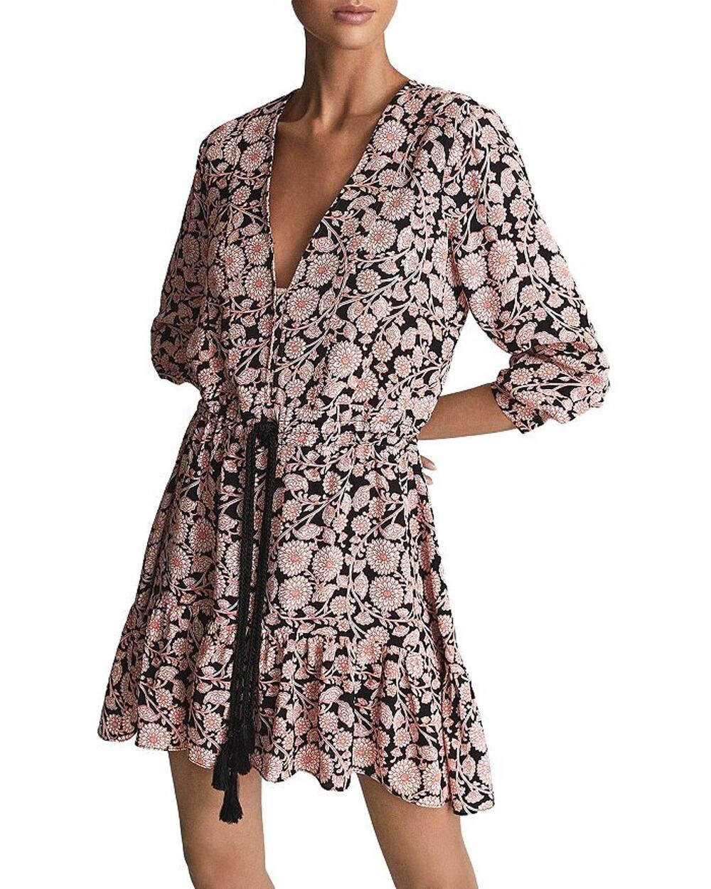 Reiss Floral Pink January Mini Dress Size 8 UK / 4 US